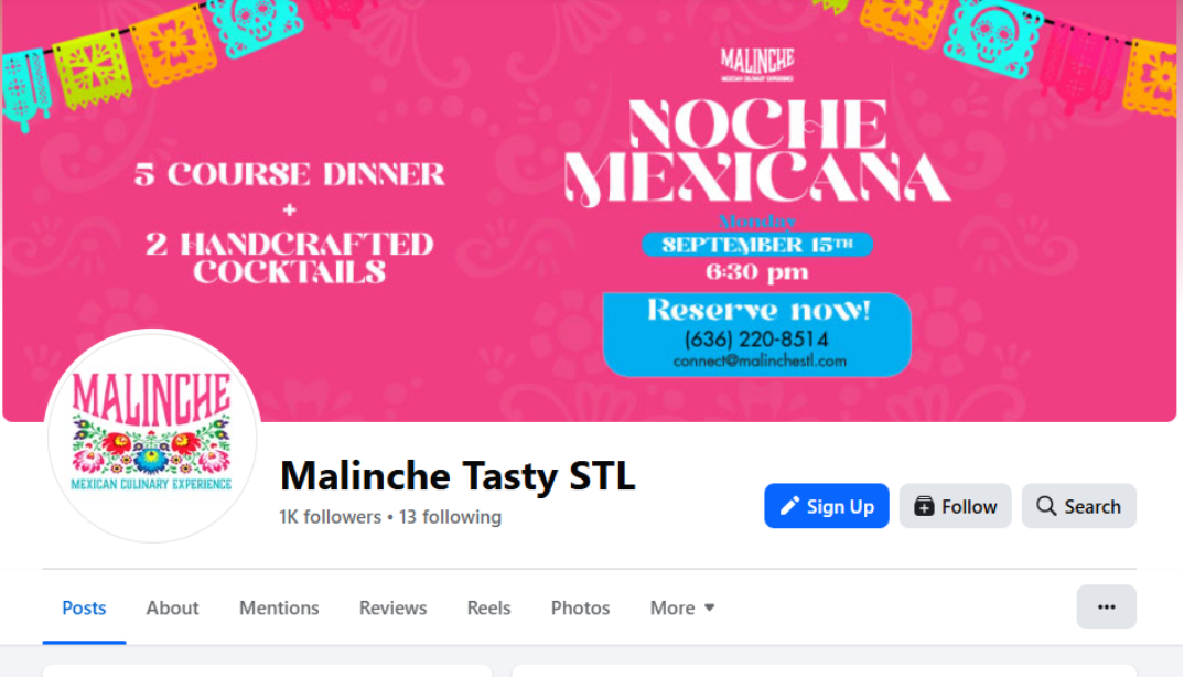 Malinche STL catering ordering app built on Wix